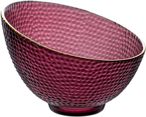 Coupe à fruits en verre, Bol à fruits en verre, bols en verre, bol à salade en verre doré, bol à dessert, bol à fruits, assiette oblique, bol en verre transparent, vaisselle, bols à bonbons (couleur :