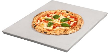 FibraMent - D Premium 44.5 x 34.5 x 1.9 cm Rectangular Pizza Stone Perfect for Home Ovens - Commercial Grade for Superior Heat Retention and Even Cooking - Rated Best