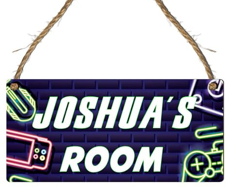 Personalised Gaming Room Sign for Kids - Custom Name Door Plaque - Gamer's Room Decor - 12 Unique Designs - Customised Nameplate for Bedroom Door - Ideal for Boys and Girls (Design 8)