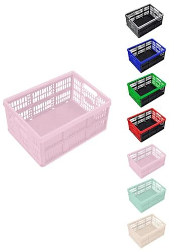 JARDIN202 - Caja Plegable de 32 Litros para Almacenamiento | Resistente y Compacta | Ideal para Organización en Hogar y Oficina | Fácil de G | Rosa