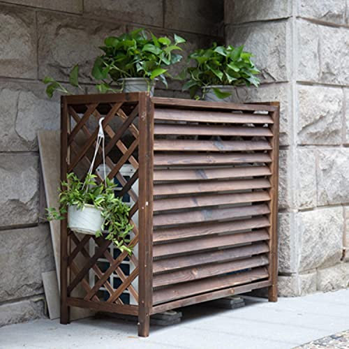DONGGANSHI Holzrahmen für Klimaanlagen, Sichtschutzzaun für Außeneinheit der Klimaanlage, Holzschutzhülle für Klimaanlagen, Pflanzenständer für den Balkon, freistehende Zäune im Innenbereich,