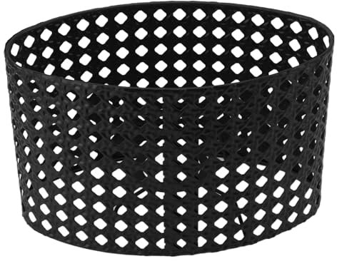 Ovaler Lampenschirm aus Eisen, hohl, Metall, Rautenlöcher, hohl, geschnitzt, für E27-E14-Fassungen (schwarz)