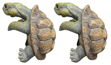 Décoration de bassin - Mini étang - Statue décorative de jardin pour l'extérieur - Tortue - Pot de fleurs à suspendre - Décoration de jardin - Animaux pour balcon, étang de jardin, terrasse - Cadeaux