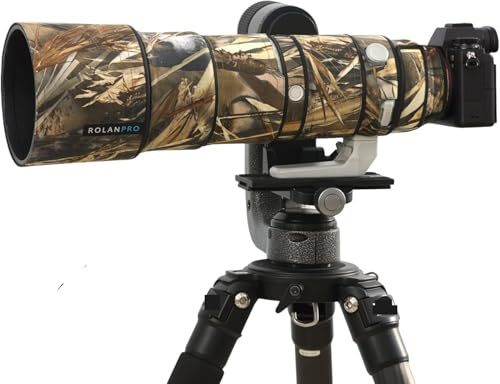 ROLANPRO Camoflage Objektivschutz für Sony FE 200–600 mm F5.6–6.3 G OSS Coat Objektivschutzhülle, #39 Reed B, wasserdicht
