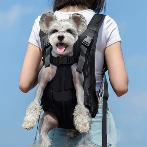 HundetRagetasche, Atmungsaktives Schulterdesign, Hunde Reise Rucksack, komfortabel und sicher (Schwarz, M)