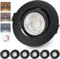 cloksh LED Einbaustrahler 230V Dimmbar Schwarz LED Spots 6W IP44 Bad Einbauleuchten Schwenkbar Deckenspots,Warmweiß Neutralweiß Kaltweiß deckenleuchte für Badezimmer Küche Wohnzimmer,6er Set