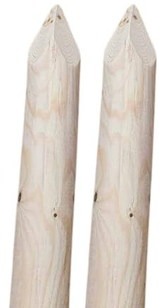 TIMBERMIK ø 8cm 2-Pack Spitze Holzpalisaden Länge: 200 cm Holzpfähle Garten Palisade Holz Baumpfahl Zaunpfosten Witterungsbeständig Weidezaunpfähle Gartenzaun Nicht Imprägniert