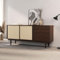 IDIMEX Sideboard Simona mit Rattan-Geflecht 175cm, nussbaumoptik – 4 Schubladen und 2 Schiebetüren, Flurkommode mit Einlegeboden, Wohnzimmer