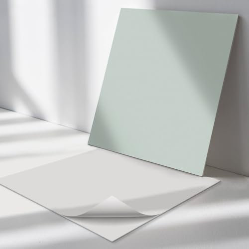Carreaux Muraux en Vinyle 20x20 cm Intérieur Adhésif Autocollant pour la Cuisine, Salle de Bains et Salon pour Sol et Mur Imperméable Décoratif PVC - Couleur Vert clair