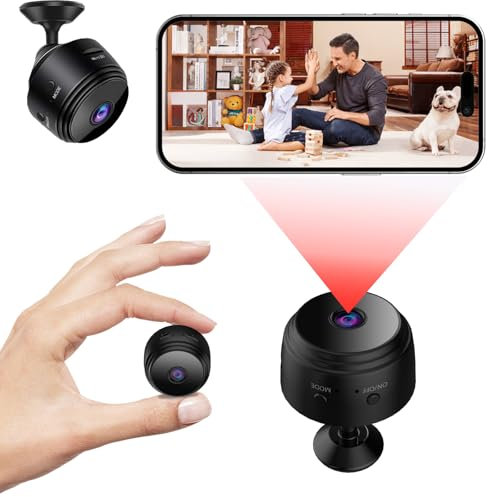 Generico Mini Telecamera Spia Nascosta Wifi HD1080P,Telecamera Rilevamento Del Movimento, Microregistratore Con Visione Notturna e Sensore,Microcamera Spia Wifi Invisibile Con Audio