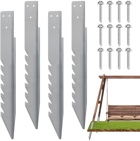Metal Fence Post 4 Pieces Steel Fence Post Repair Ground Spike