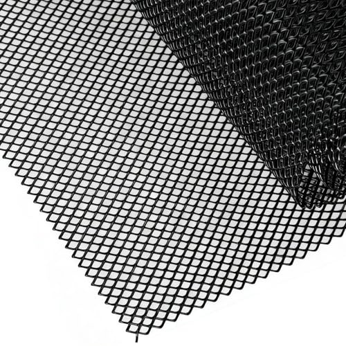 Car Grill Mesh, 100 x 30cm Universal Black Aluminium Alloy Mesh for Bumper Hood Vent Vehicle Opening Body Kit