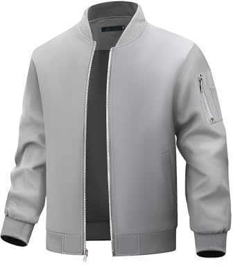Autsel Herren Jacken Leichte Bomberjacke Blouson Jacke Übergangsjacke | Stehkragen, Outdoorjacke, Frühling, Herbst, Windbreaker, Casual, Lightweight, Clothing, Outerwear