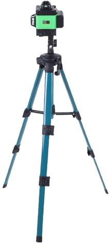 Depisuta Lasers-Nivelliergerät mit Stativ, 16 Linien, 4 X 360°, Selbstnivellierend, 4D-Grün-Kreuzlinien-Lasers-Nivelliergerät mit 42-Zoll-Stativ, Fernbedienung, Unterstützt (EU-Stecker)