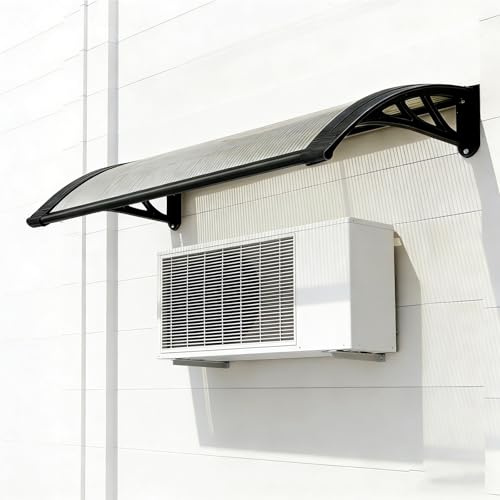 Auvent pour unité extérieure de climatiseur, Protection Contre la Pluie et la Neige pour climatiseur Split extérieur, abri de terrasse, pour équipements électriques(Brown,60 * 80cm)