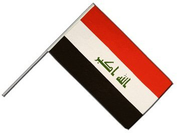 Flaggenfritze Große Stockflagge/Stockfahne Irak 2009 + gratis Sticker