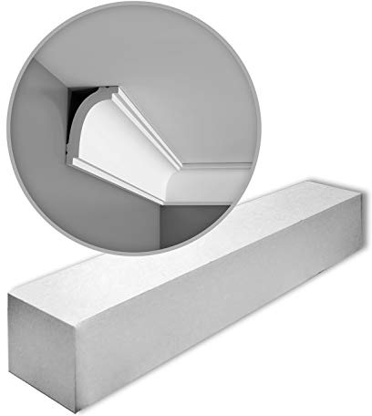 Orac Eckleisten CB523N-box-10 200 cm x 5,9 cm x 4,4 cm aus extrudiertem Polystyrol (LDPS) nicht grundiert 10 Leisten / 20 m