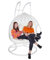 Estexo® Hängesessel mit Gestell für Zwei Personen, Polyrattan Hängekorb, Zweisitzer (Weiß/Vanille)