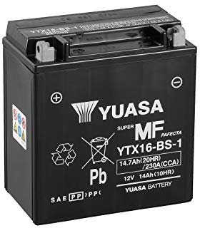 Yuasa YTX16-1 12V 230 CCA wartungsfreie VRLA Motorradbatterie