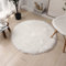 SXYHKJ Faux Lammfell Schaffell Teppich Lammfellimitat Teppich Longhair Fell Optik Nachahmung Wolle Bettvorleger Sofa Matte (45cm - Rund, Weiß)