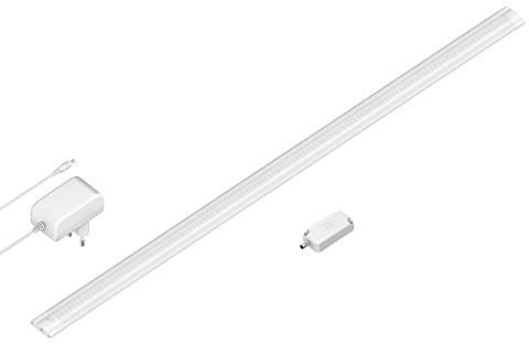 ledscom.de LED Unterbau-Leuchte SIRIS weiß matt mit Netzteil und Touch-Dimmer, flach, 90cm, 1044lm, weiß