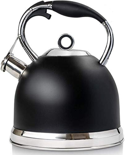 XJDMM Teiera in Acciaio Inossidabile, capacità 1,5 Litri, Antiossidazione E Anticorrosione, Impugnatura Antiscottatura, Adatta A Varie Stufe, Disegno Fischio Ad Acqua Bollita