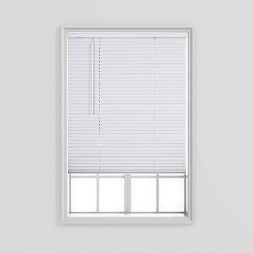Comfy Hour No Tools-No Drill 1-inch Cordless Aluminum Magnetic Mini Blinds - for Windows and Doors, Light Filtering, Room Darkening, 100% Privacy, 25 W x 41 L, White