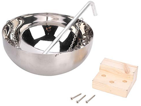 oueaen Sauna-Aromaschale, 20cm Edelstahlschale Mit Ätherischen Ölen Aus Edelstahl Mit Holzplatte Und Schrauben, Aromatherapie-Ölschale, Geeignet Für Traditionelle/Infrarotsauna