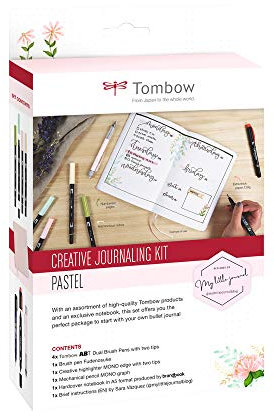Tombow BUJO-SET1 Creative Journaling Kit Pastell, Notizbuch + 7 ausgewählte Produkte