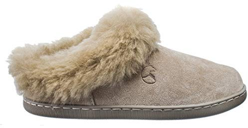 ESTRO Lammfell Hausschuhe Damen Warm - Lammfell Hausschuhe Herren Leder Winter Pantoffeln Damen INTIMO (40, Cappuccino 4)