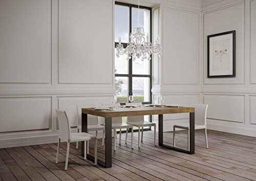 Tecno Premium Ausziehtisch Nussbaum 90 x 180 ausziehbar 440 Gestell anthrazit