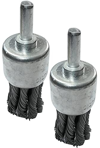 AERZETIX - C49571 - Satz von 2 - Drahtbürste glocken pinsel - Ø25mm - zum entfernen von rost/korrosion/entlacken - bürste auf stange mit verdrillten drähten kohlenstoffstahl