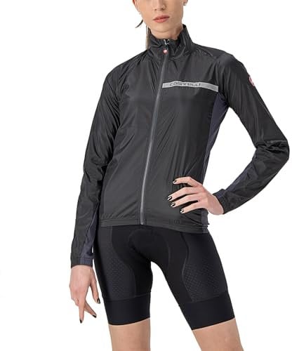 CASTELLI Damen Squadra Stretch W Jacket, Hell Schwarz/dunkelgrau, M EU