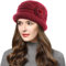 Wantonfy Berretto da Donna a Doppio Strato in Pile Linea Invernale a Coste in Maglia CappelliBeret Cappello Francese Vintage Lavorato a Maglia Intrecciato all'Uncinetto,Nero,Taglia Unica