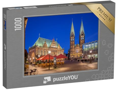 puzzleYOU: Puzzle 1000 Teile „Bremer Marktplatz im Zentrum der Hansestadt Bremen“ – aus der Puzzle-Kollektion Bremen, Deutsche Großstädte