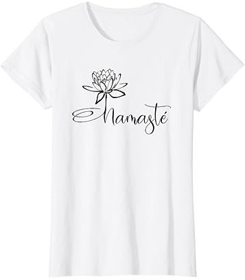 Yoga Mamas Outfit Namasté Schriftzug Lotusblume schwarz T-Shirt