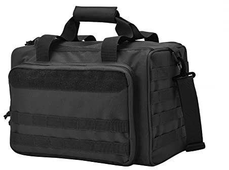 DONGKER Taktisch Waffentasche, Wasserdicht Pistol Range Bag, Große Pistole Einsatztasche Shooting Reisetasche fürJagd Schießstand Sport