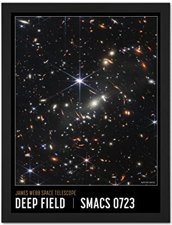 Artery8 NASA James Webb Space Telescope First Deep Field SMACS 0723 Poster Artwork Framed Wall Art Print 18X24 Inch