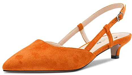 Castamere Women Kitten Low Heel Pointed Toe Pumps Court Shoe Slingback Classic Dress Office Sandals Slip-on 3.5 CM Heels