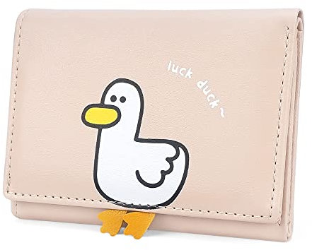 CONISY Niedliche Geldbörse für Damen, Leder, RFID-blockierend, klein, dreifach gefaltet, mit Ausweisfenster, für Mädchen und Damen, Small, Casual