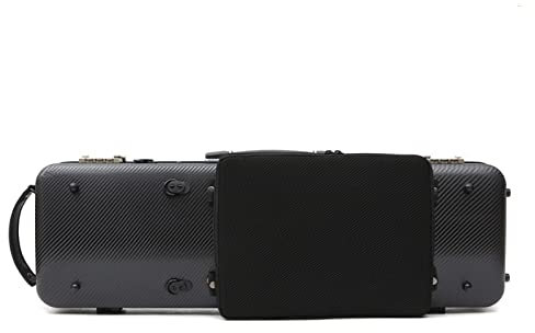Black Mixed Carbon Fiber 4/4 Violin Case Music Sheet Bag Password Lock Oblong Violin Box Violin Case Full Size