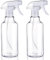 Plastic Spray Bottles Empty Spray Bottle 16.9oz/500ml 2 Pack Heavy Duty Spraying Bottles Mist/Stream Water Bottle for Cleaning Solutions, Essential Oils, Hair, Cooking (Clear)