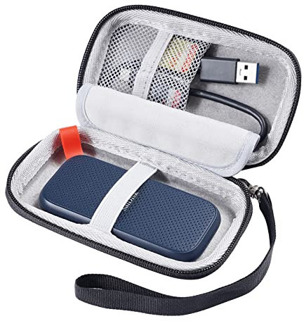 AONKE Hard Carrying Case for SanDisk Extreme PRO/SanDisk Extreme Portable SSD 500GB 1TB 2TB 4TB USB-C EVA External Solid State Drive (E30-black)
