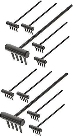 Toyvian 12pcs Sandbox Mini Rakes Zen Diy Miniature Rakes for Tabletop Sandbox Garden Landscape Meditation Practice