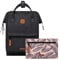 Cabaïa - Adventurer Rucksack Le Havre Maxi 23L - Wasserabweisend - Laptopfach bis zu 15 Zoll - 2 Vordertaschen - vegan zertifiziert - Rucksack für Reisen und Arbeit, Damen & Herren - Schwarz