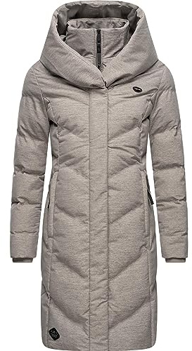 Ragwear Damen Warmer Wintermantel Steppmantel wasserdicht mit Kapuze Natalka Melange Intl XS-6XL