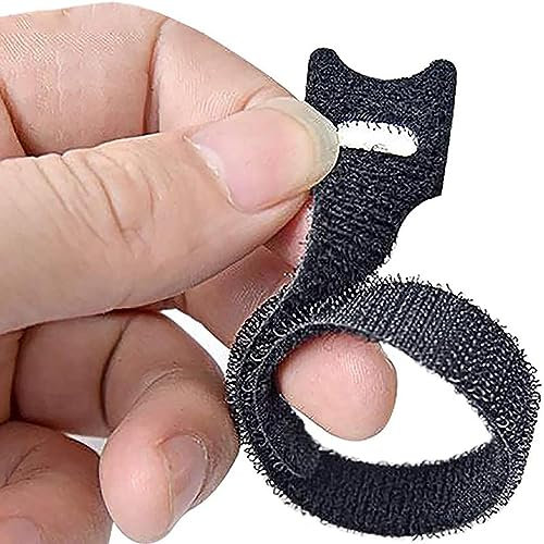 Trilancer 50 Stück Verstellbarer Kabelhalter mit Wiederverwendbaren Kabelbindern, 20,3 cm, Schwarz, Zum Sichern von Datenkabeln und Organisieren von Kabelbündeln