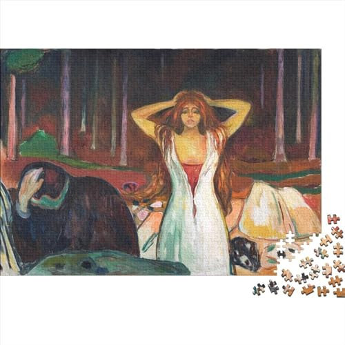 Edvard Munch Holz Puzzle 1000 Teile Puzzles Für Erwachsene Lernspiel Herausforderungsspielzeug,Übung Für Den Geist,1000-teilige Puzzlespiel 1000pcs