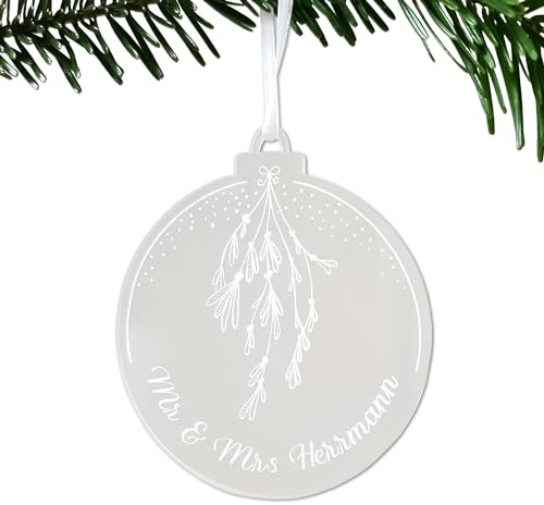 Weihnachtskugel mit Namen - Personalisierte Weihnachtskugeln Weihnachtsgeschenke Freundin - Christbaumkugeln personalisiert (Transparent)