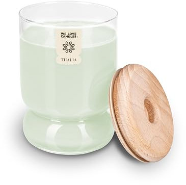 WE LOVE CANDLES THALIA Duftkerzen im Glas - Kerze mit Holzdocht - Geschenke Für Frauen - Kerze Deko - Duftkerze mit Holzdocht - Duftkerze Geschenk - Soja Wachs - XL 380g -Cherry on Top